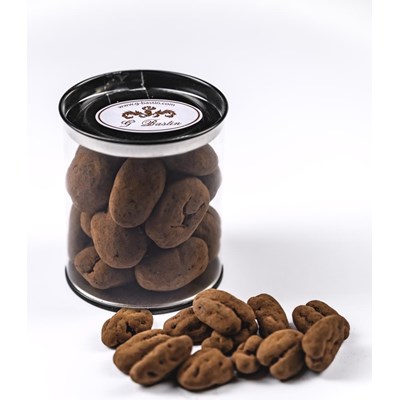 Doosje getruffelde pecanoten in pure chocolade
